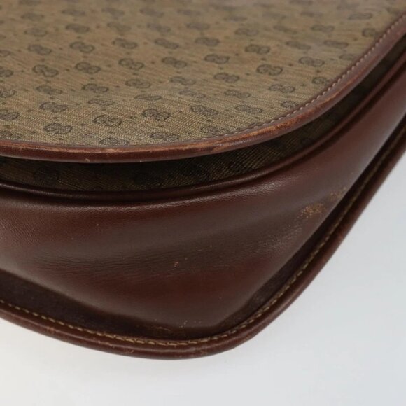 GUCCI Micro GG Supreme Shoulder Bag PVC Brown Gold - Picture 10 of 16